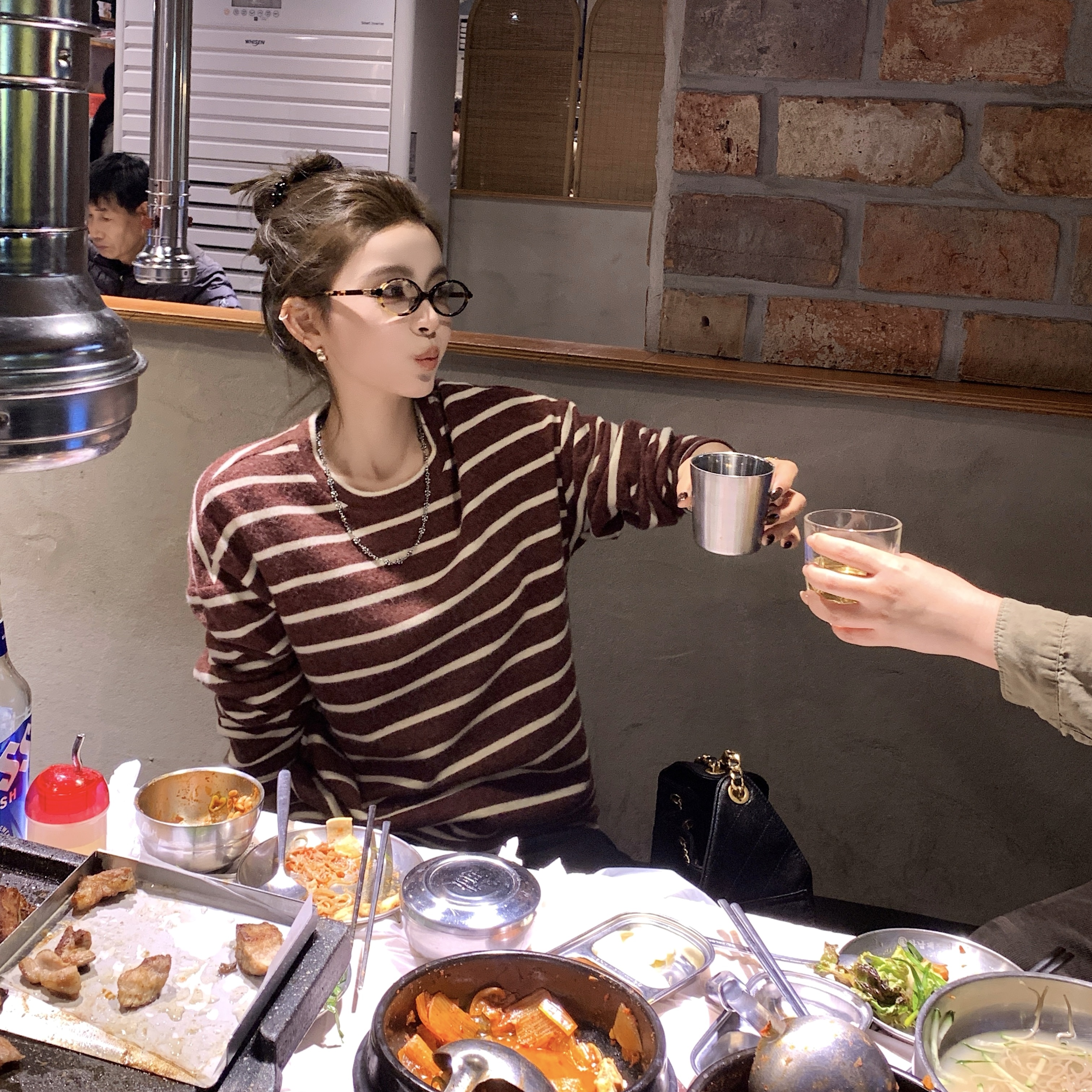 “软糯条纹Tee”时髦博主风！厚实亲肤宽松百搭秋冬条纹Tee