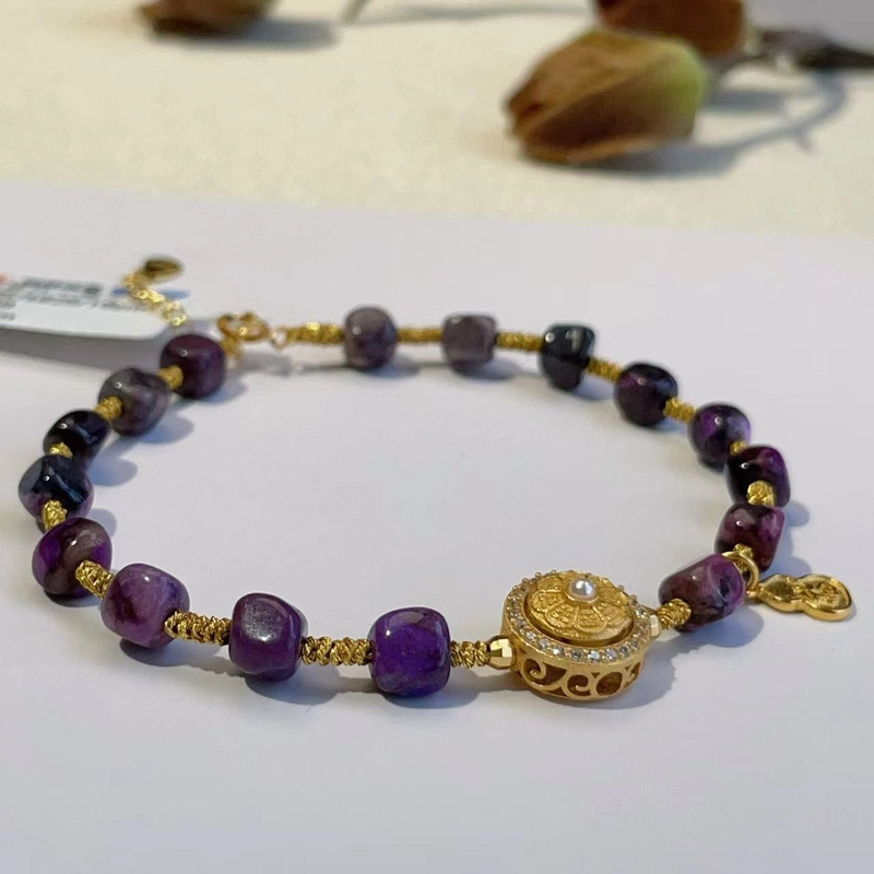 舒俱来酱红小魔方葫芦滴溜手链/4mm/16cm/AZB3619/编码多样性