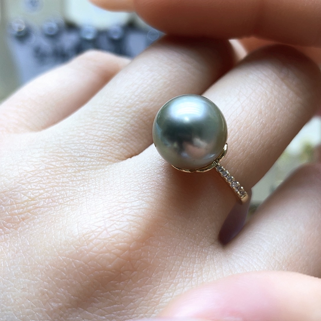 海水珍珠戒指银S925镶嵌