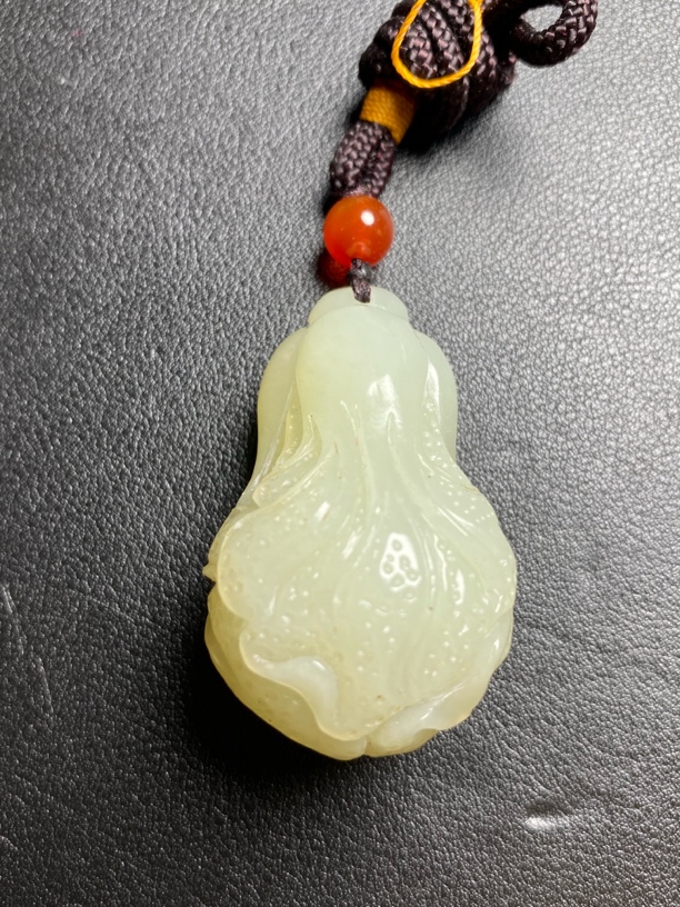 上等和田玉白菜挂件老玉古玉手工精雕时尚复古个性男女款玉佩把件
