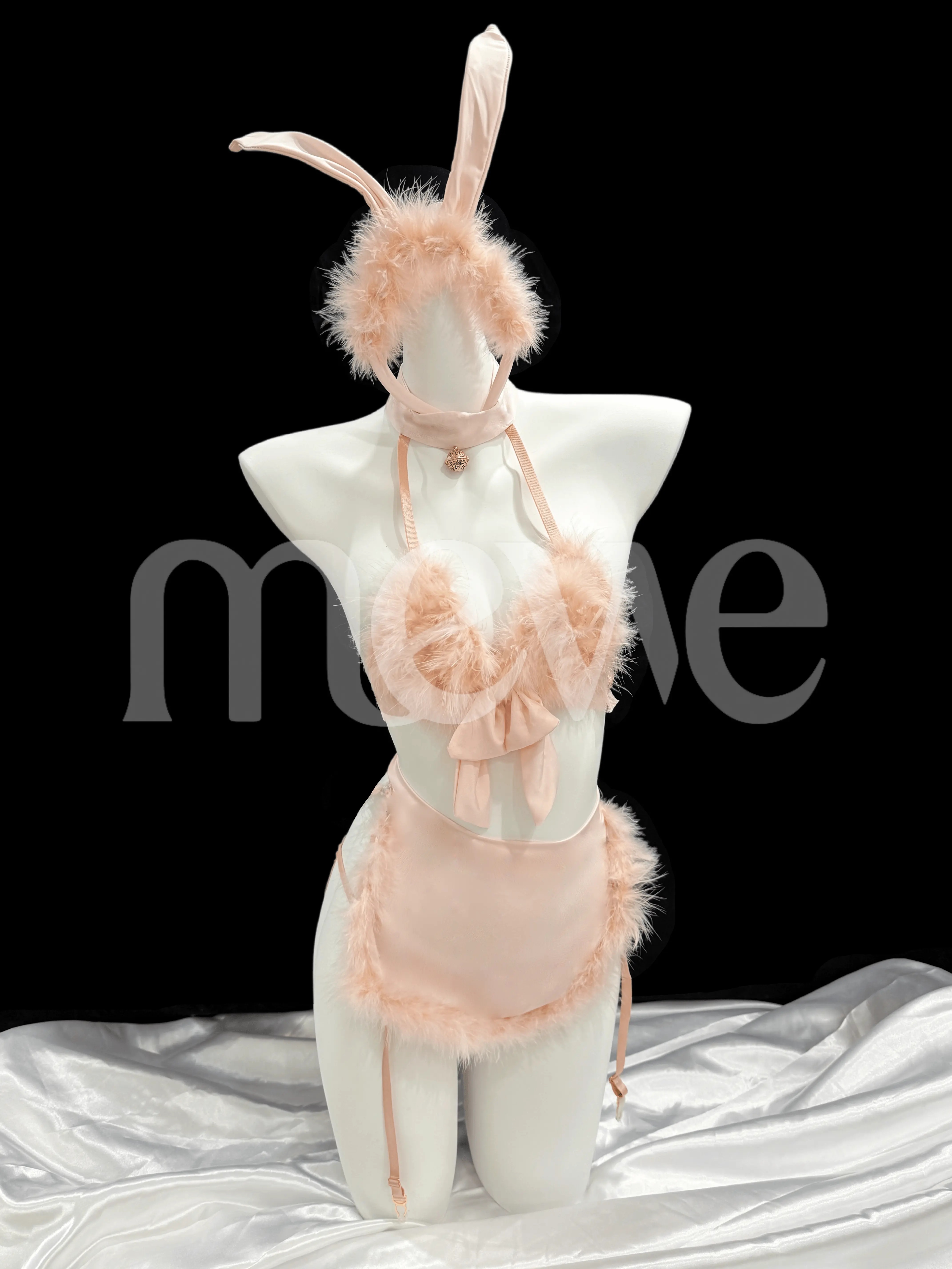 【mewe】毛茸茸兔子女友套装可爱甜美纯欲兔子耳朵围裙