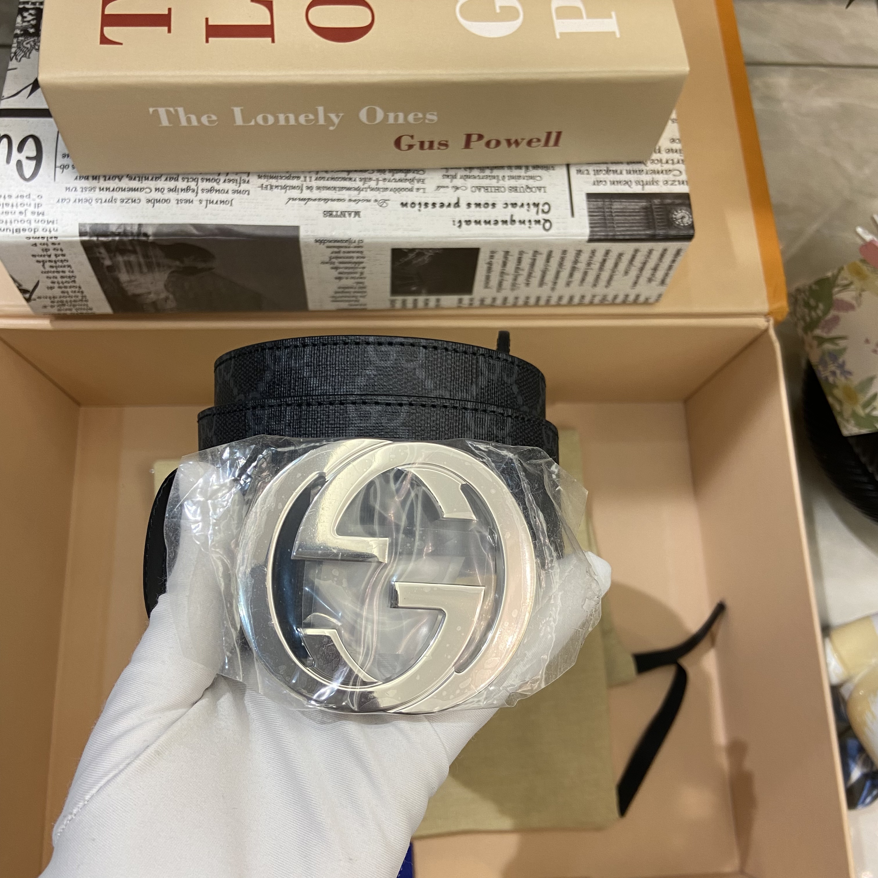 未使用 GUCCI/古驰 双G老花男士腰带时尚0202