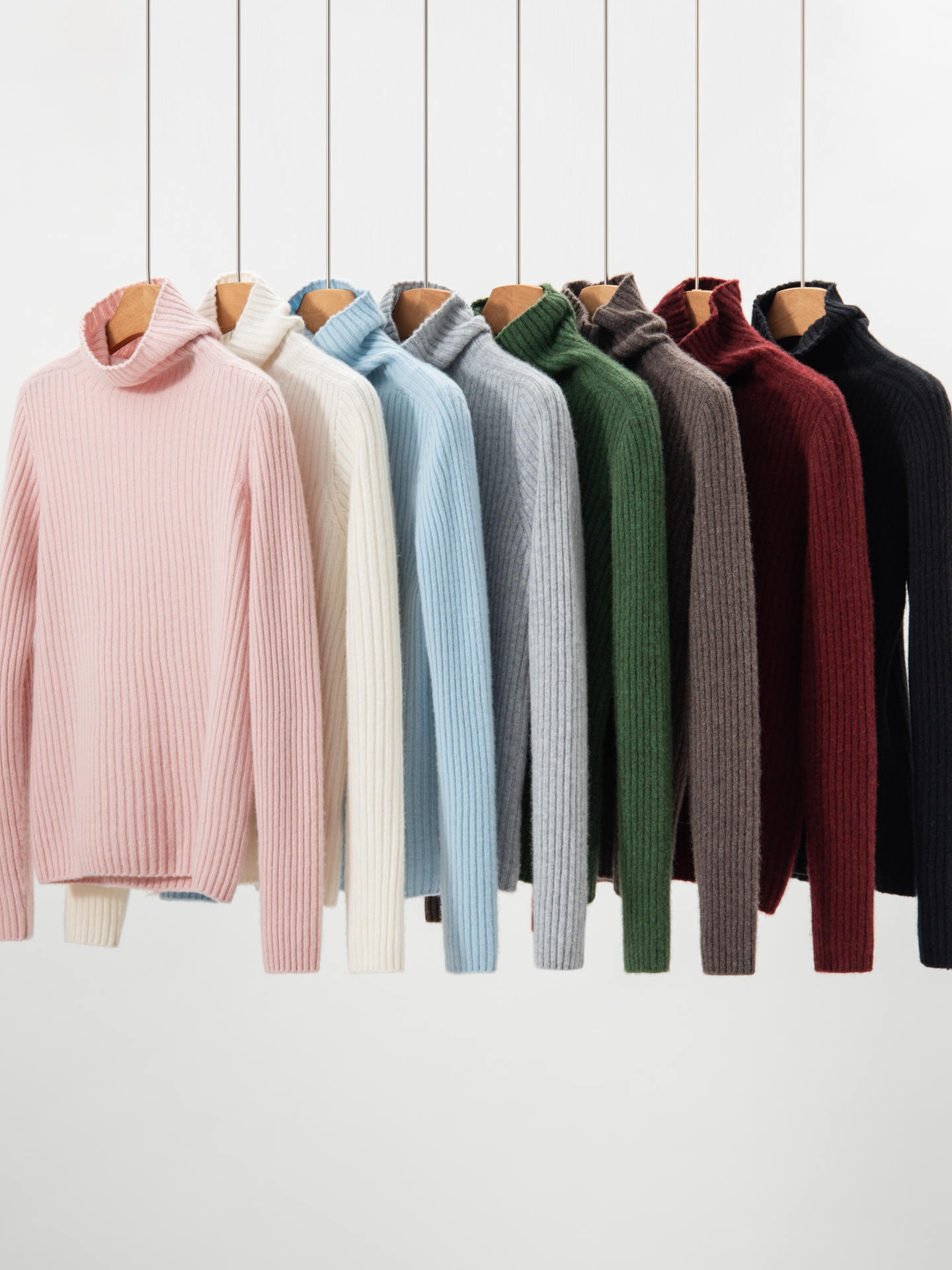 已开价~堆堆领加厚坑条毛衣纯色百搭100%山羊绒衫简约显瘦针织衫