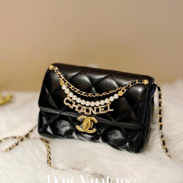 大吉中古/Chanel香奈儿24A小号珍珠方胖斜挎包