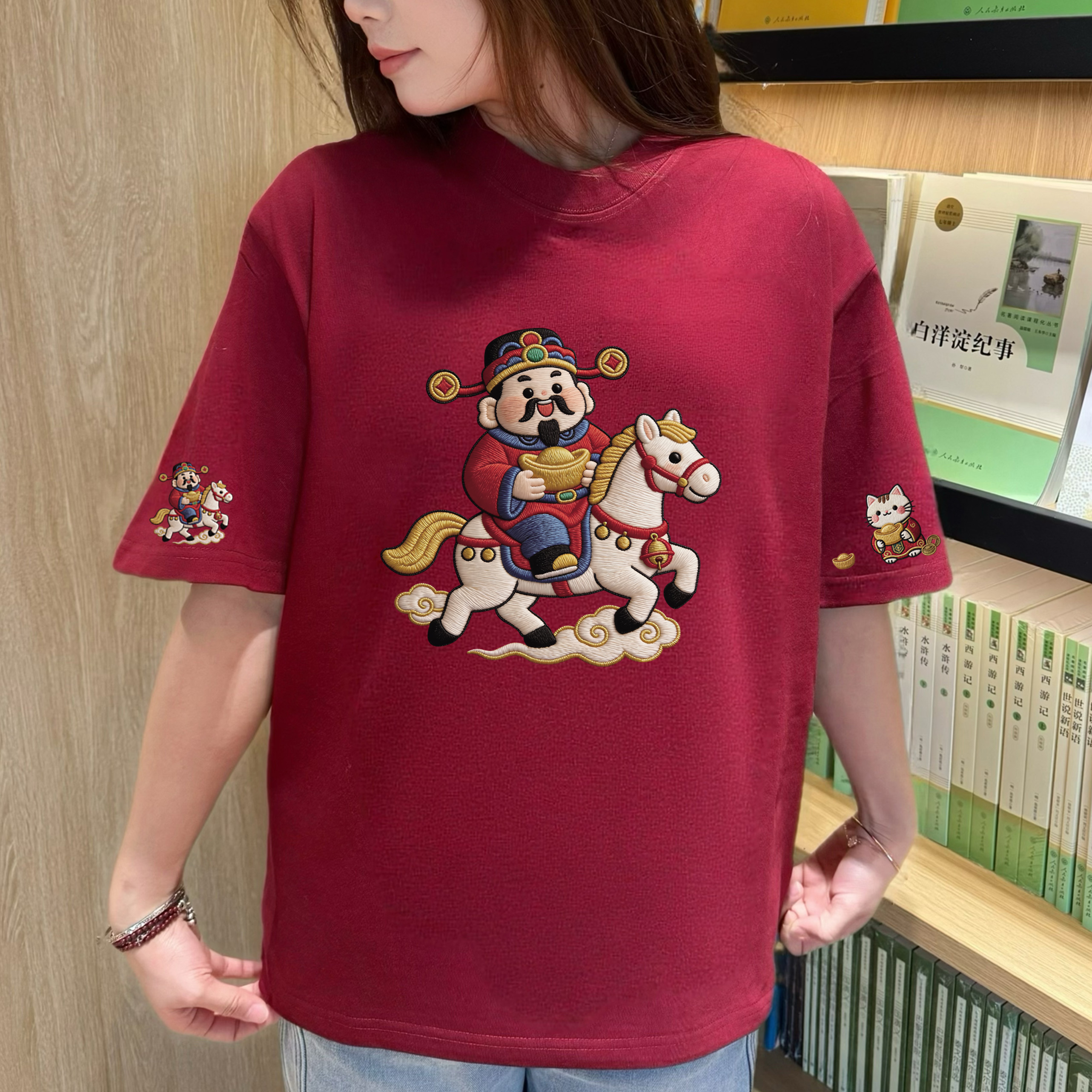 T恤潮流圆领常规ins字母网红印花百搭白色宽松型短袖大码纯棉休闲