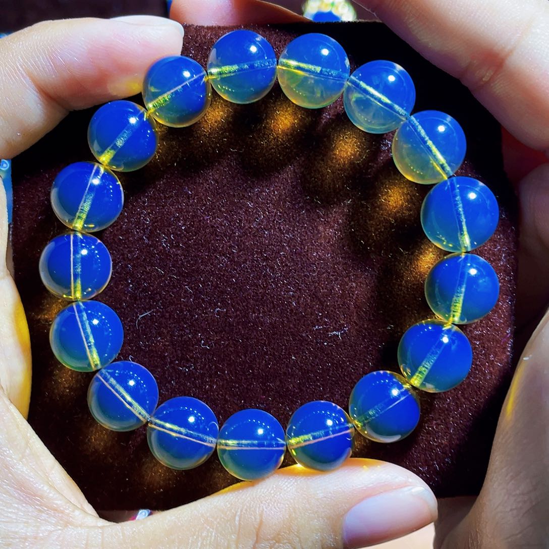 蓝珀裸石未镶嵌11手串