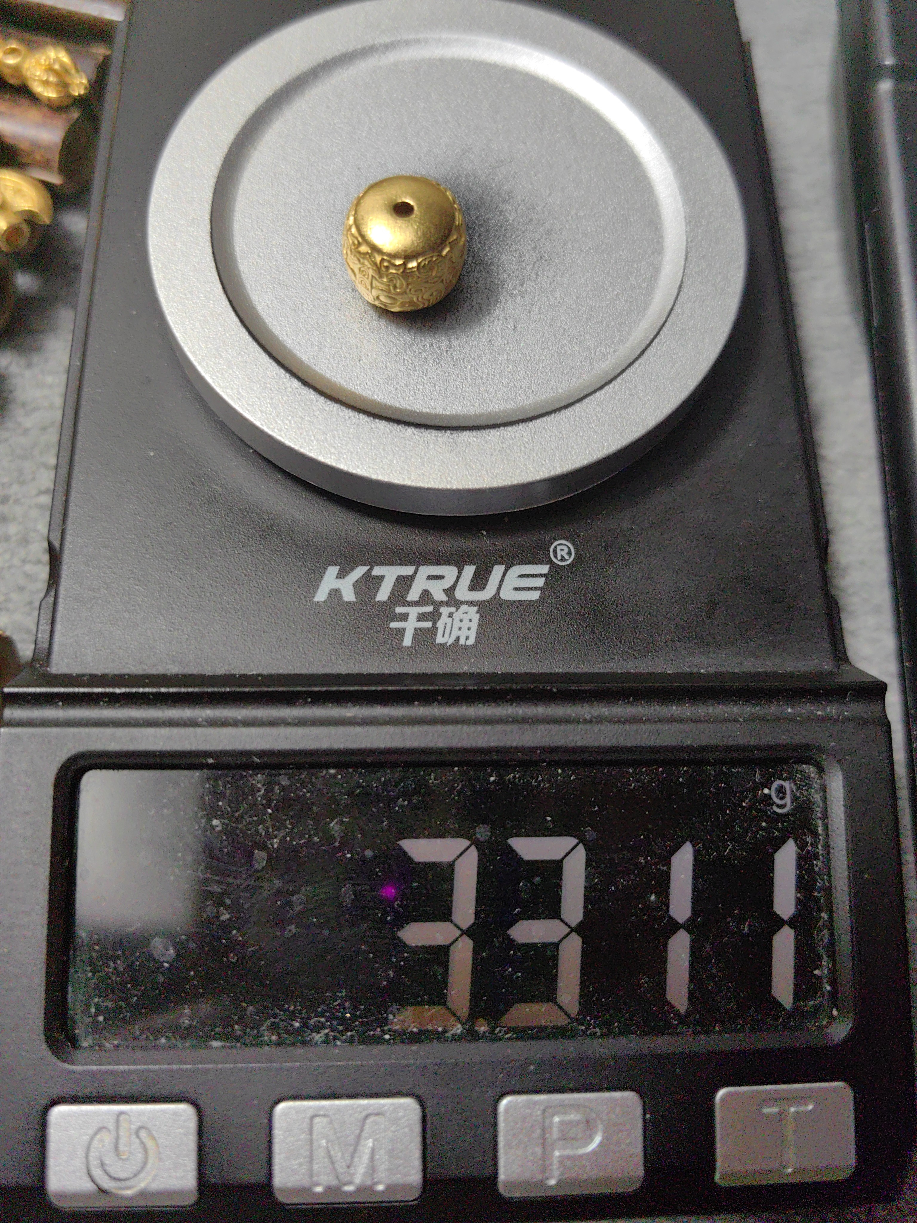 足金999饕餮金珠黄金文玩配饰