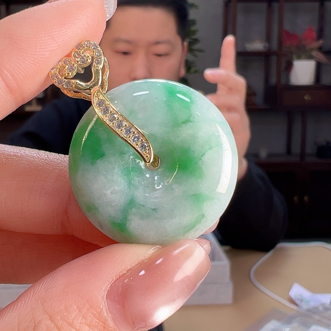 翡翠吊坠(不含链)银S925镶嵌吊坠26