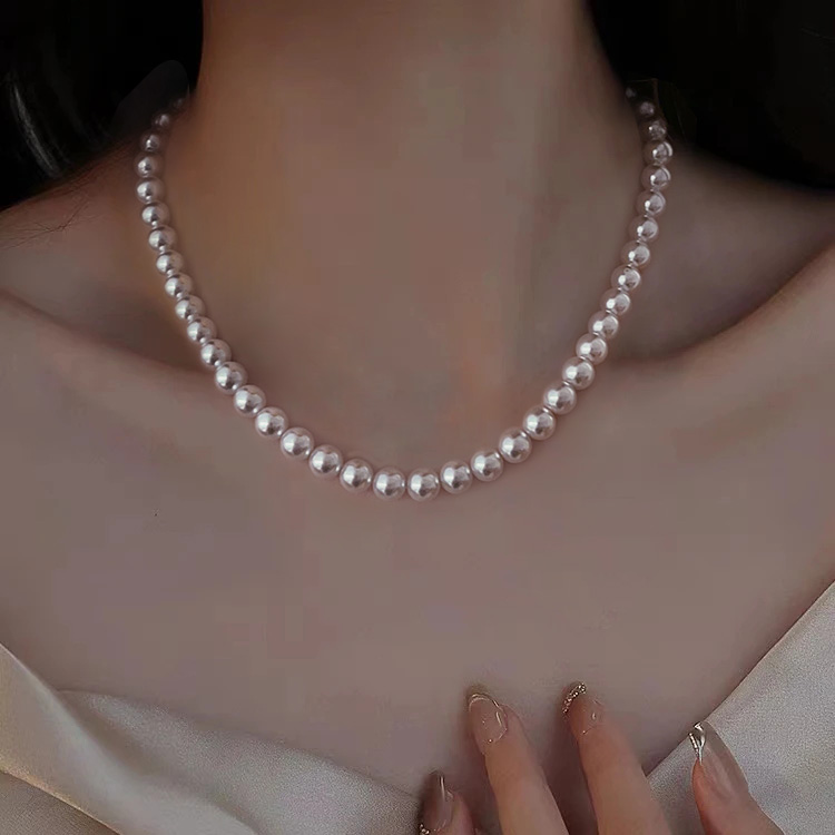 坠链均925银仿珍珠 【买一赠二】正圆珍珠项链女款爆款2026新款轻奢