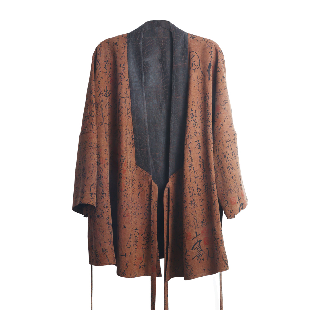 【大鱼海棠】40姆米满分桑蚕丝绢纺香云纱书香门第道袍上衣12513-6