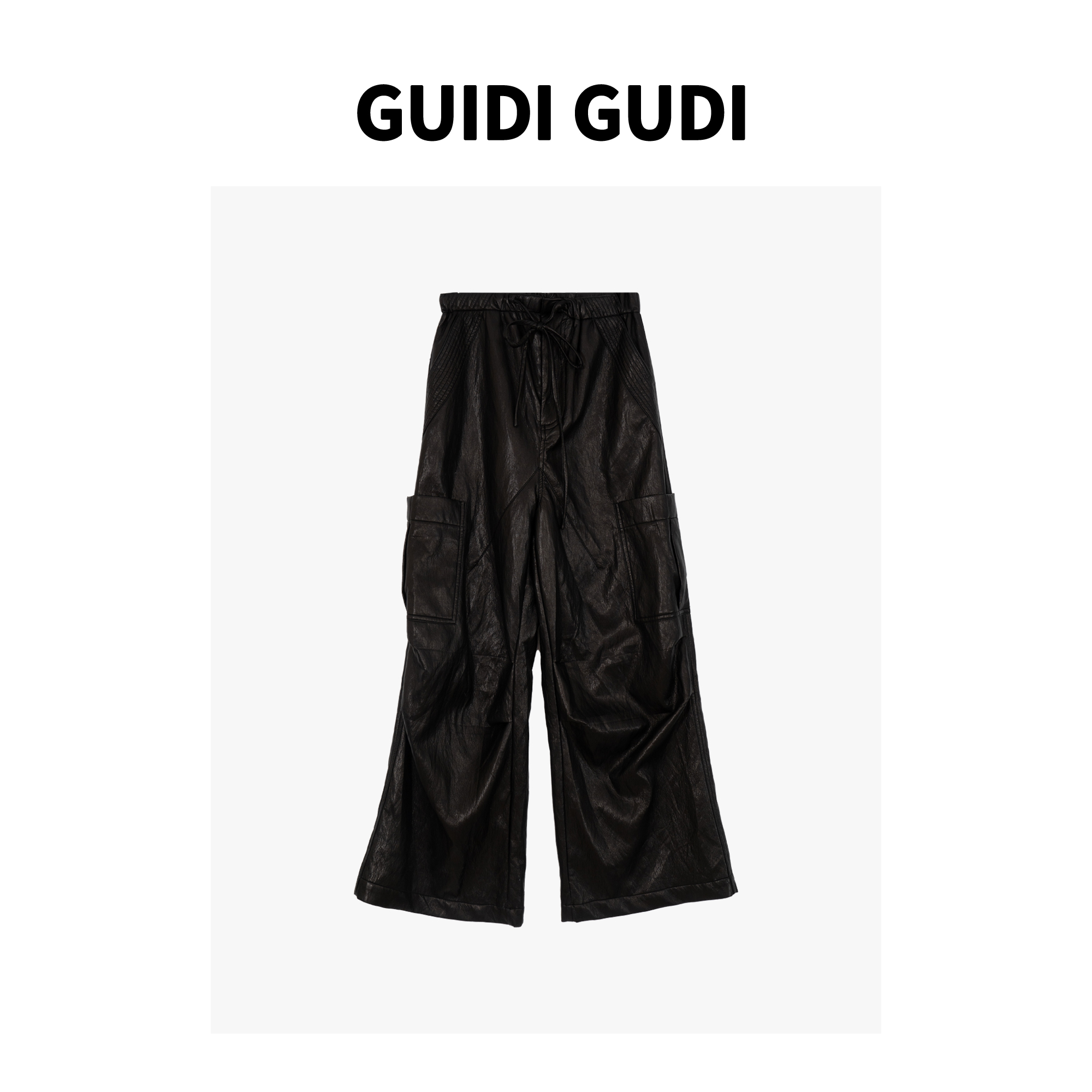 GUIDI GUDI【不算秘密】气质休闲拽酷皮休闲裤 K9430199H