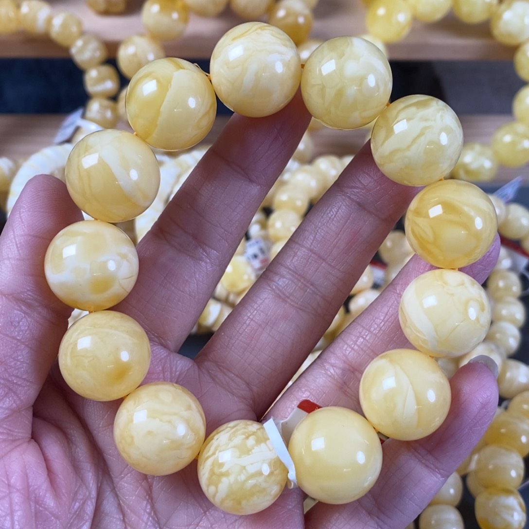 蜜蜡裸石未镶嵌17➕满白花