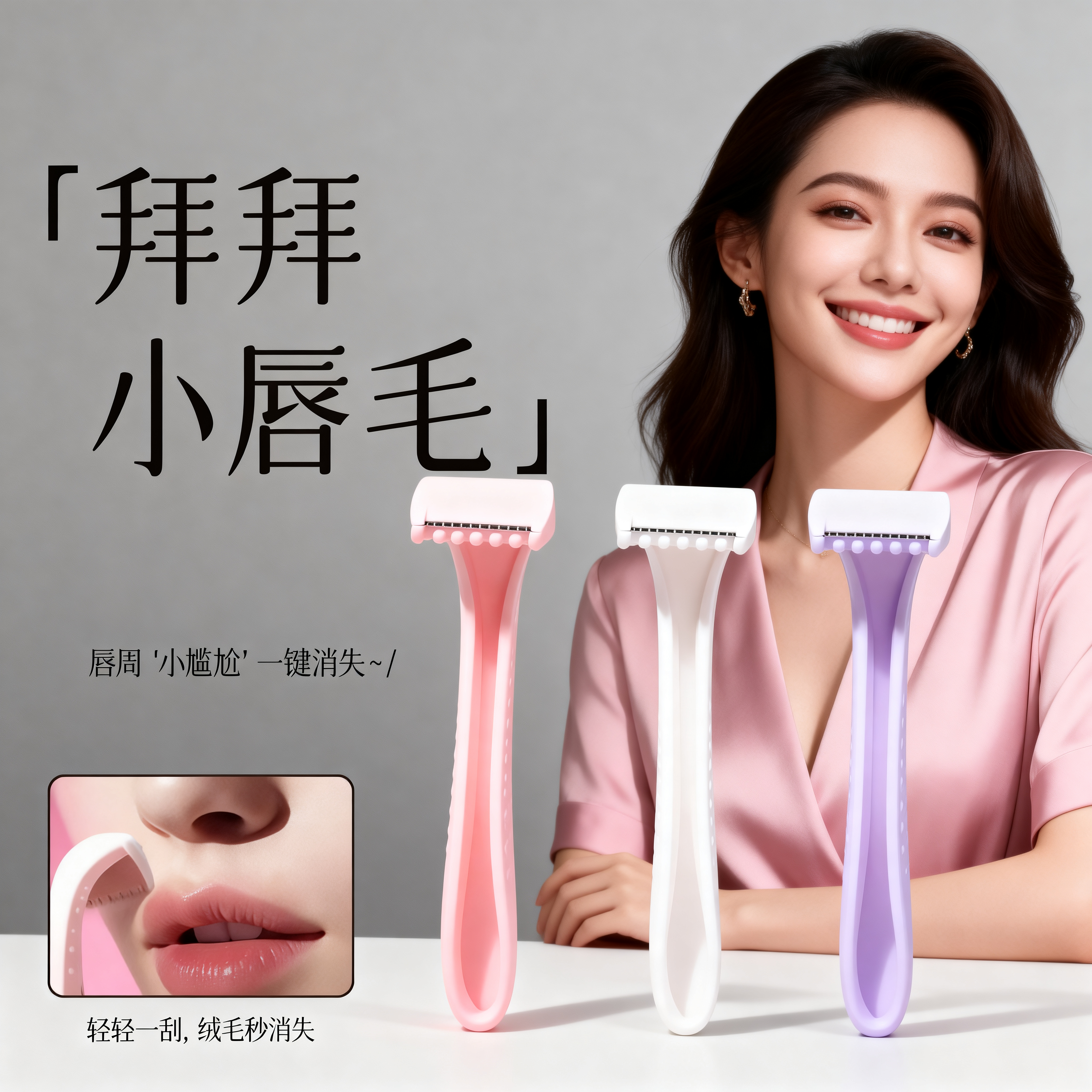 【三重防护】迷你刮毛刀去唇毛腋毛腿毛私处通用防刮伤脱毛神器