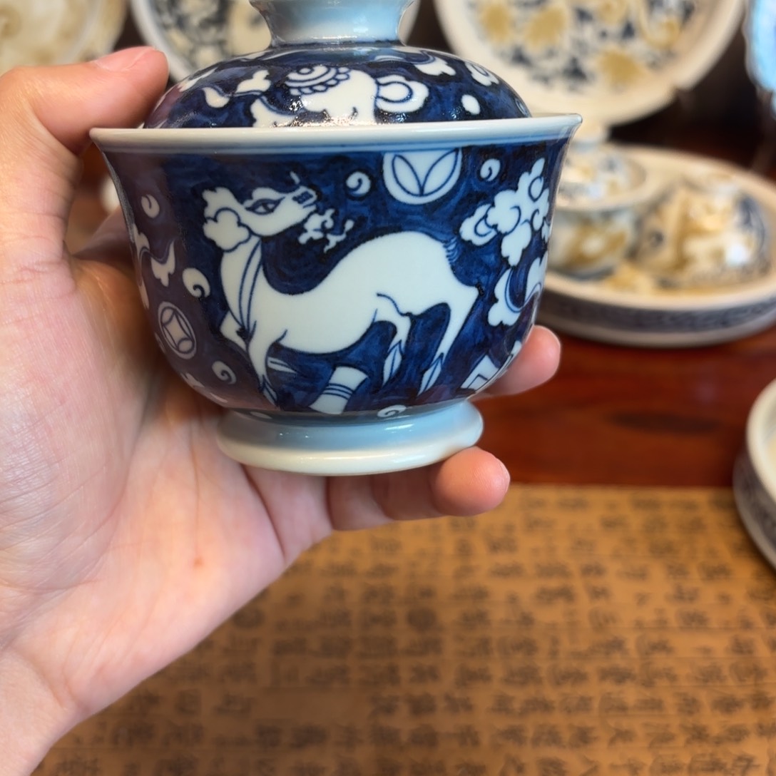 瓷片景德镇手工手绘茶具微瑕