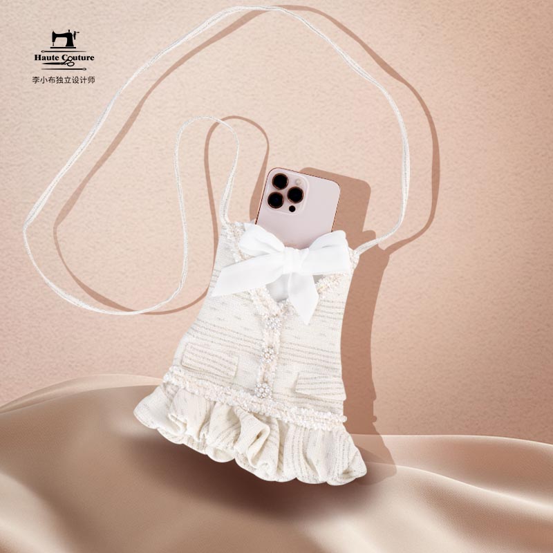 【千金归来】洋气气质小香款手机包设计师少女甜美学生挂脖时尚白色