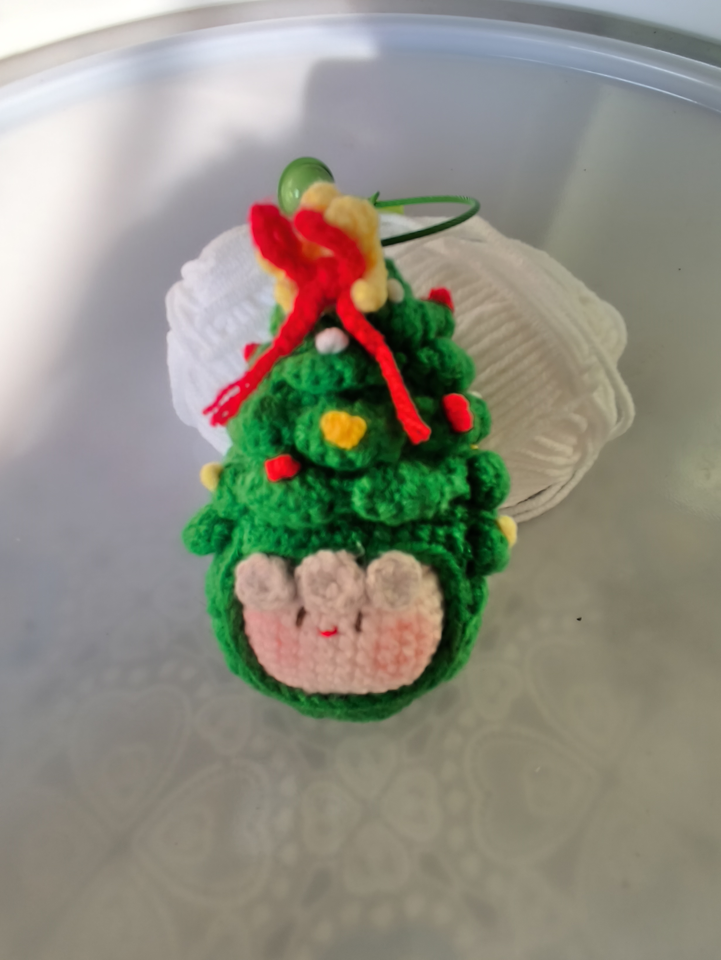 毛线手工圣诞树团子娃娃