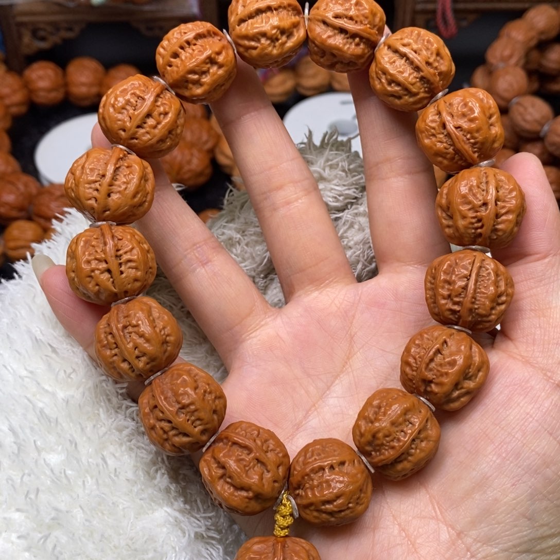 桃核手串八棱元宝