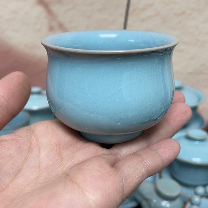 杯子半价天青束腰杯有矿点