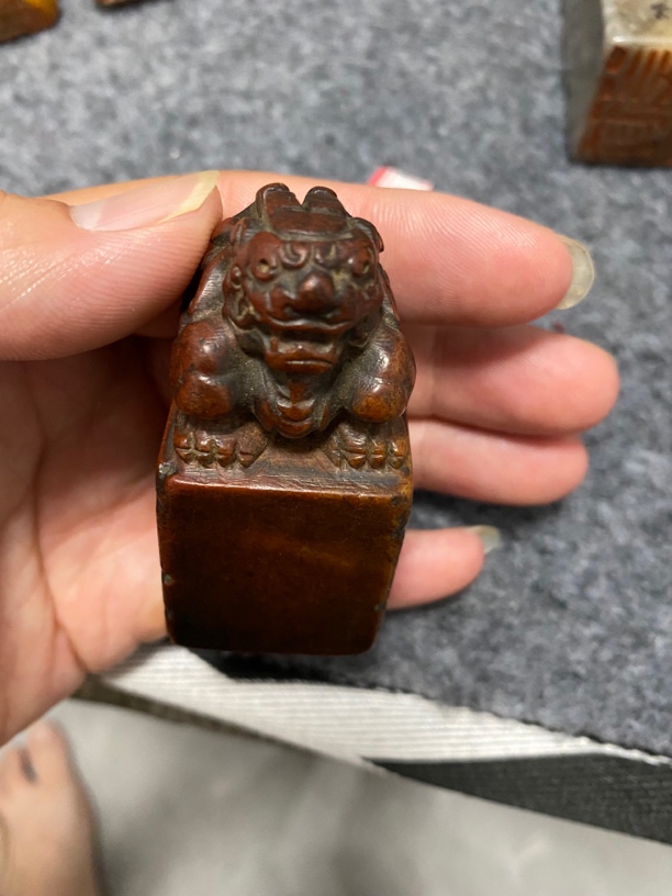 青石吸水兽摆件 手工