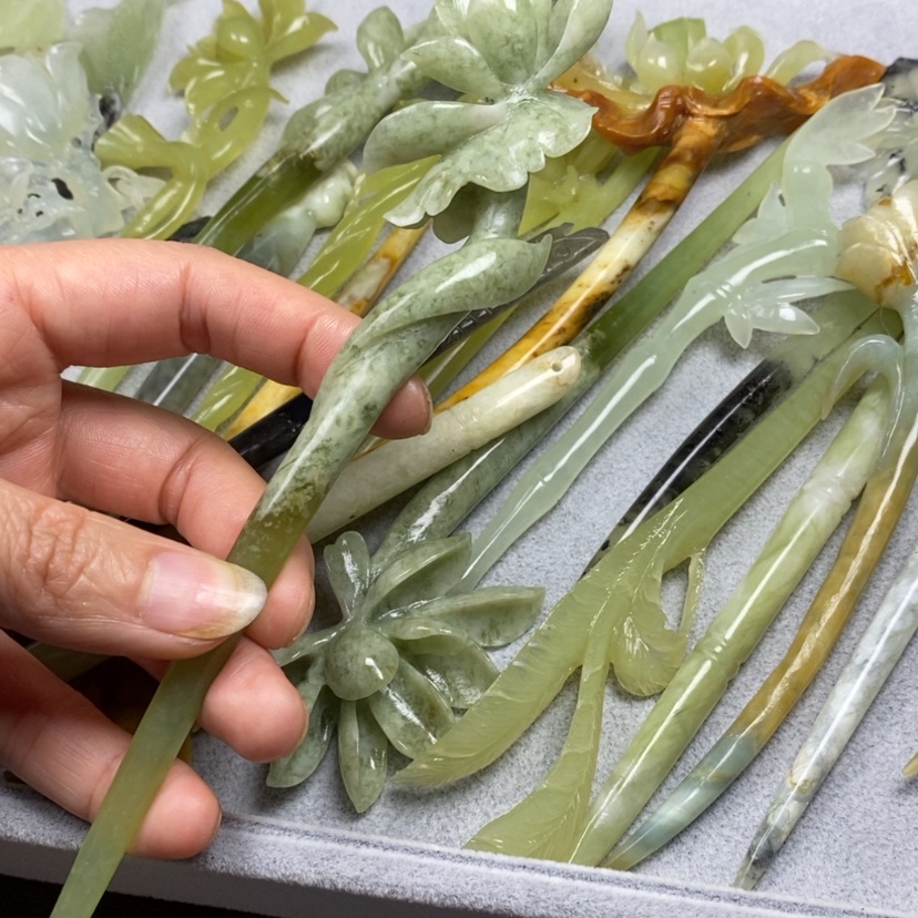 【闪购商品】蛇纹石玉挂件耳饰耳环项链发簪未镶嵌