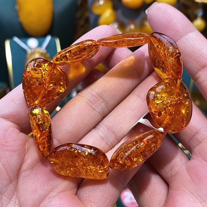 琥珀（花珀）手串未镶嵌