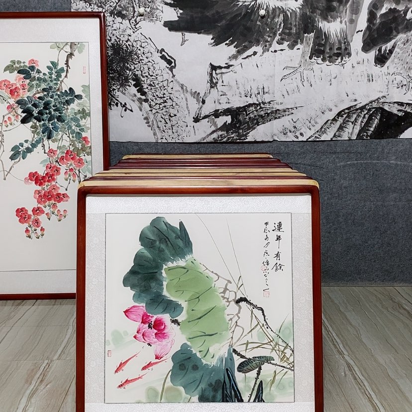 【闪购商品】国画书画作品带框65×65厘米