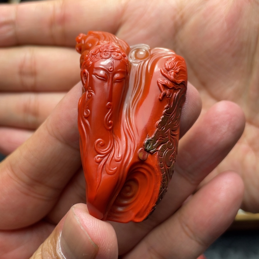 南红玛瑙颈饰未镶嵌马*～