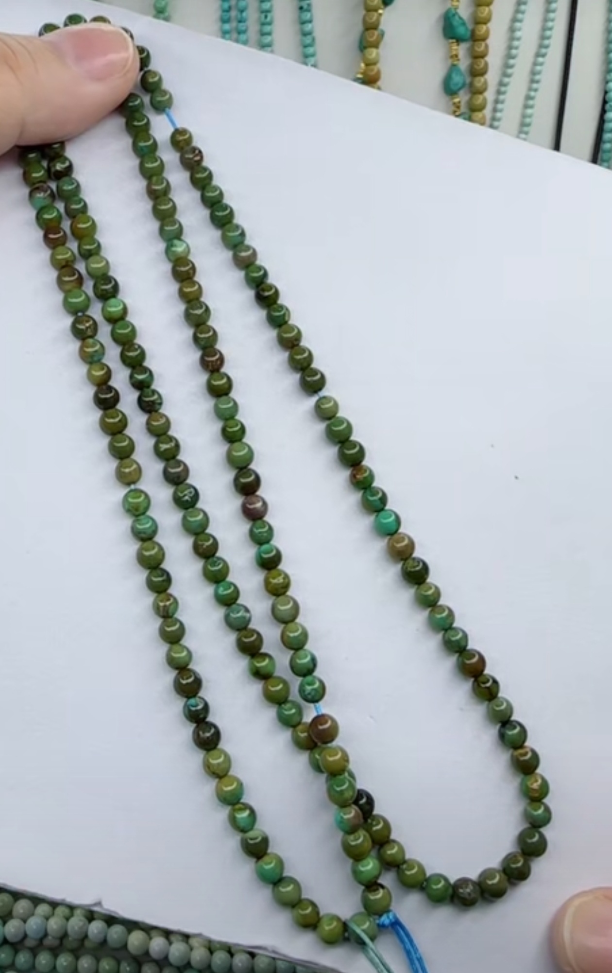 天然原矿绿松石珠链