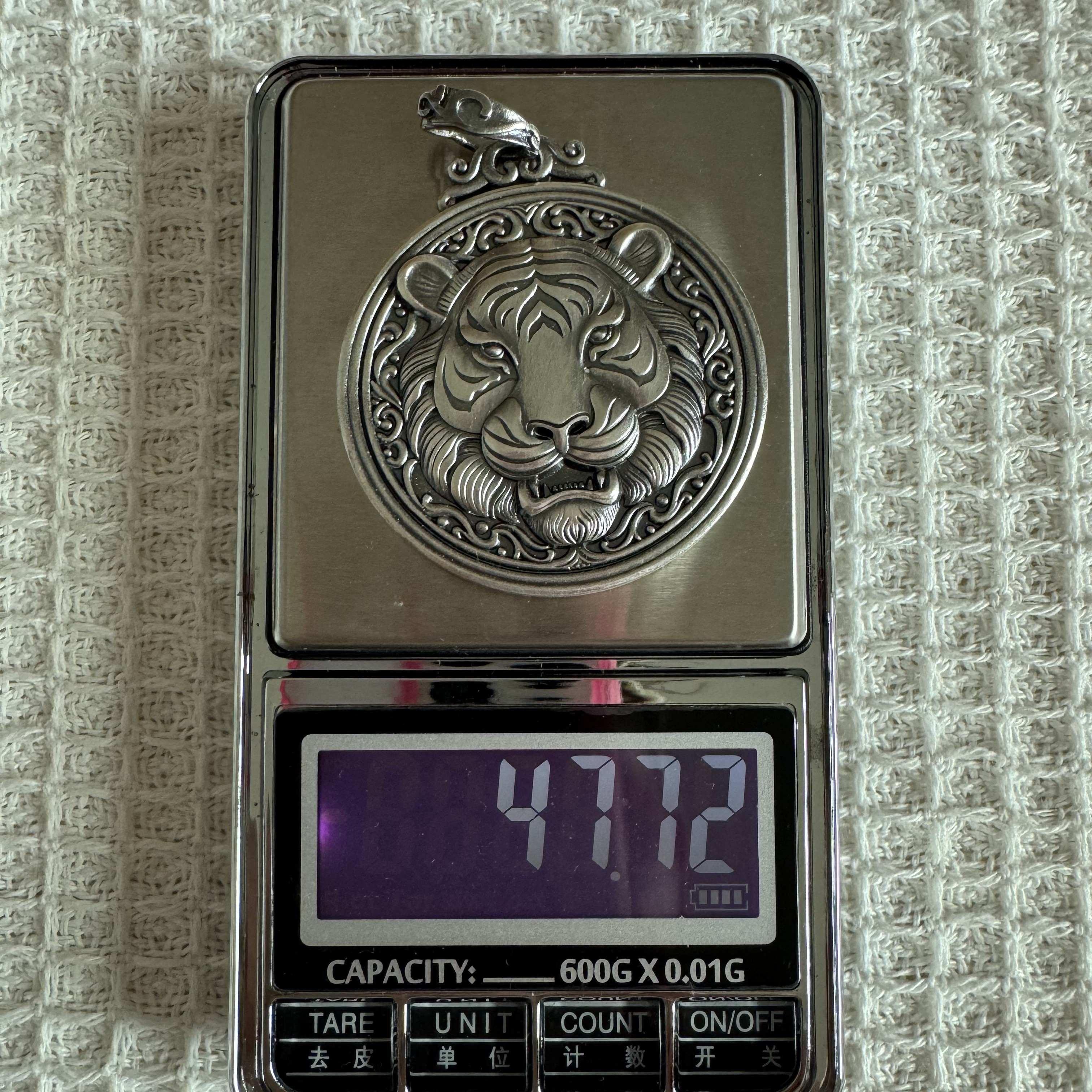 吊坠足银 纯银吊坠老虎999足银