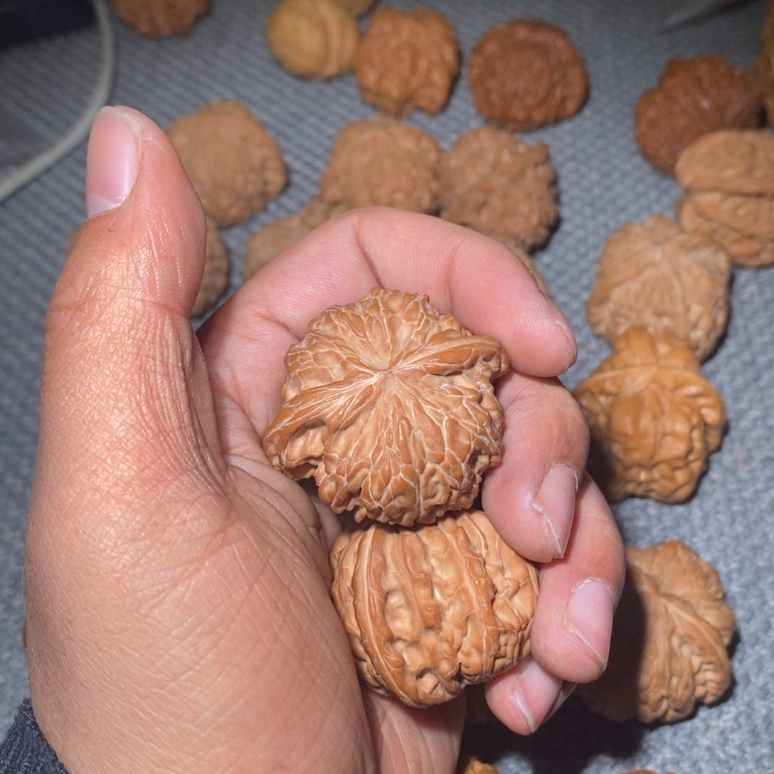 一***来桃核把件磨盘。       