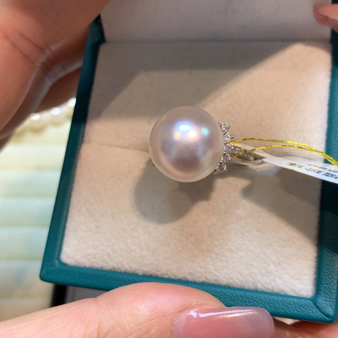 海水珍珠戒指14K金镶嵌