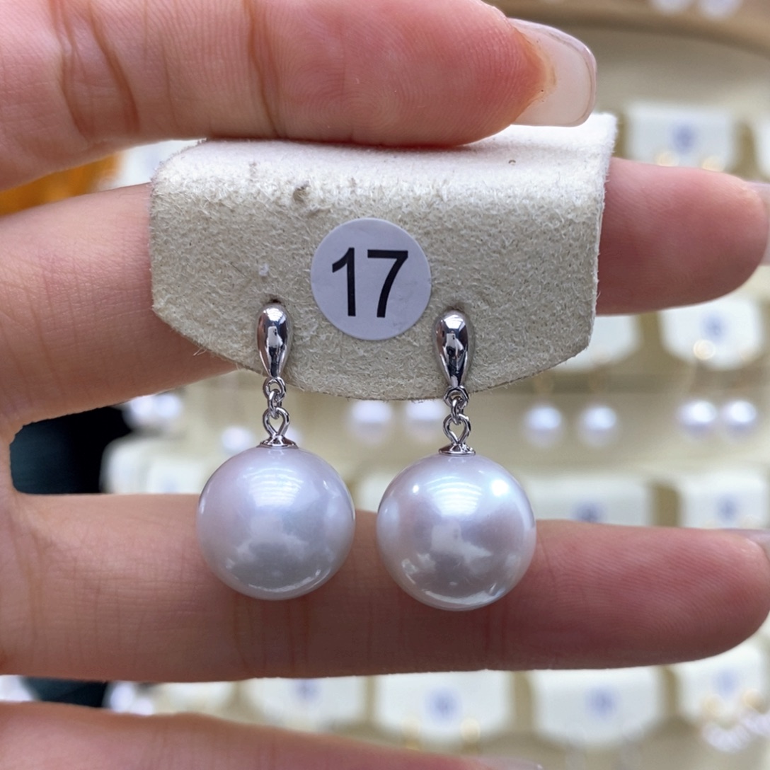 淡水珍珠耳饰银S925镶嵌