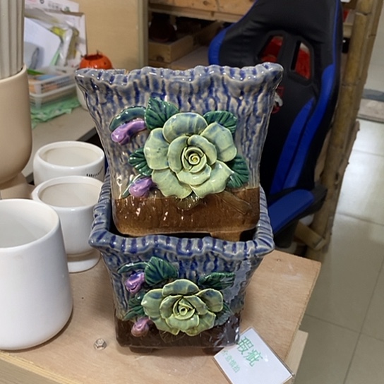 浮***云粗砂花盆瑕疵花盆有孔