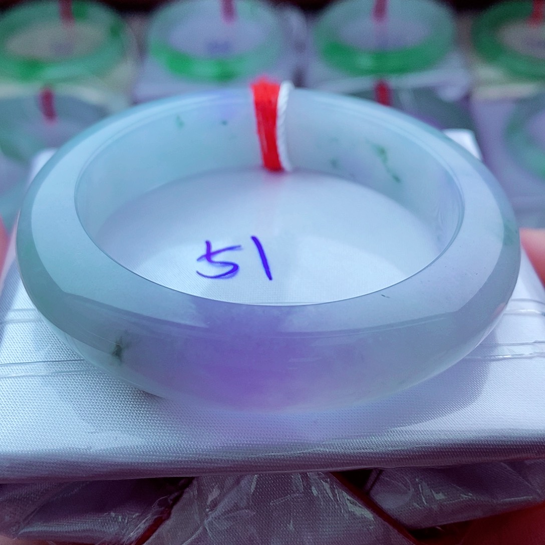 翡翠手镯未镶嵌超***奥0192-51圈口 紫罗兰飘花