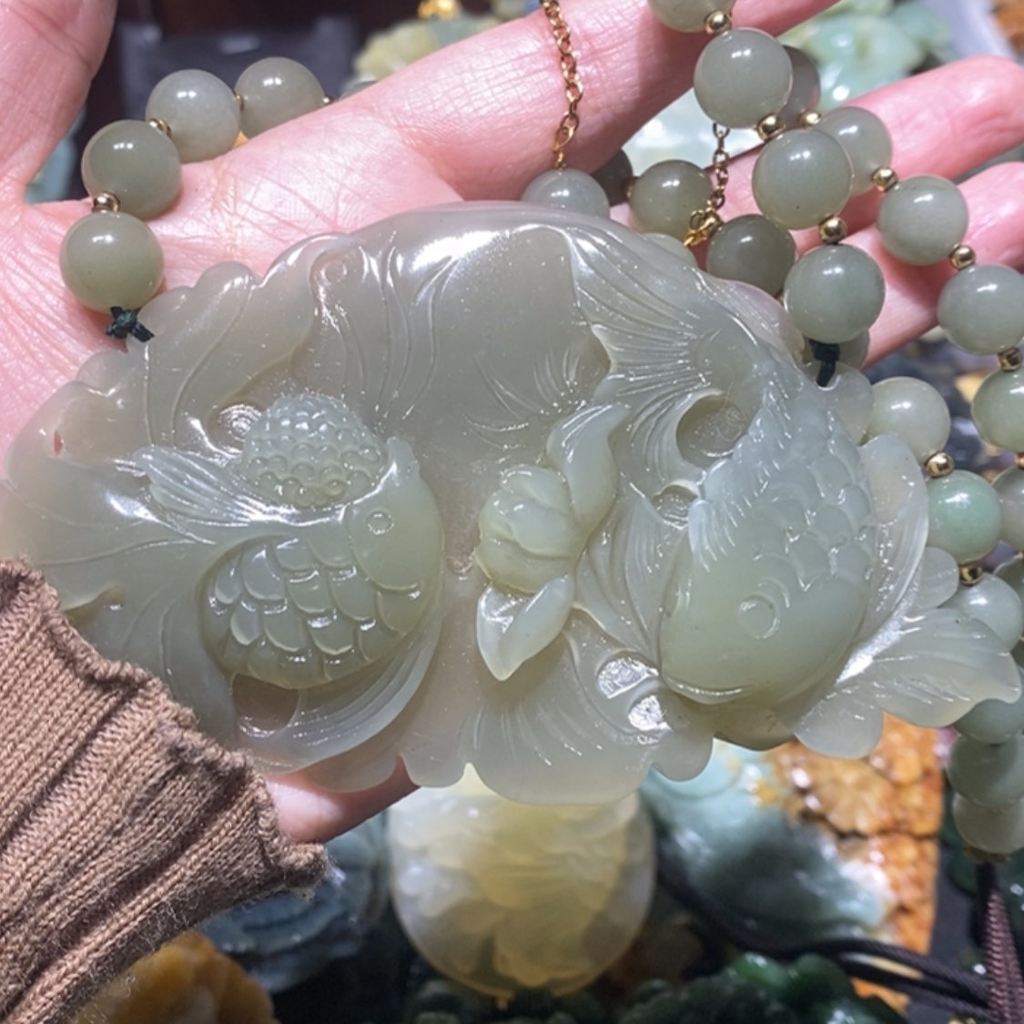 【闪购商品】岫玉毛衣链未镶嵌