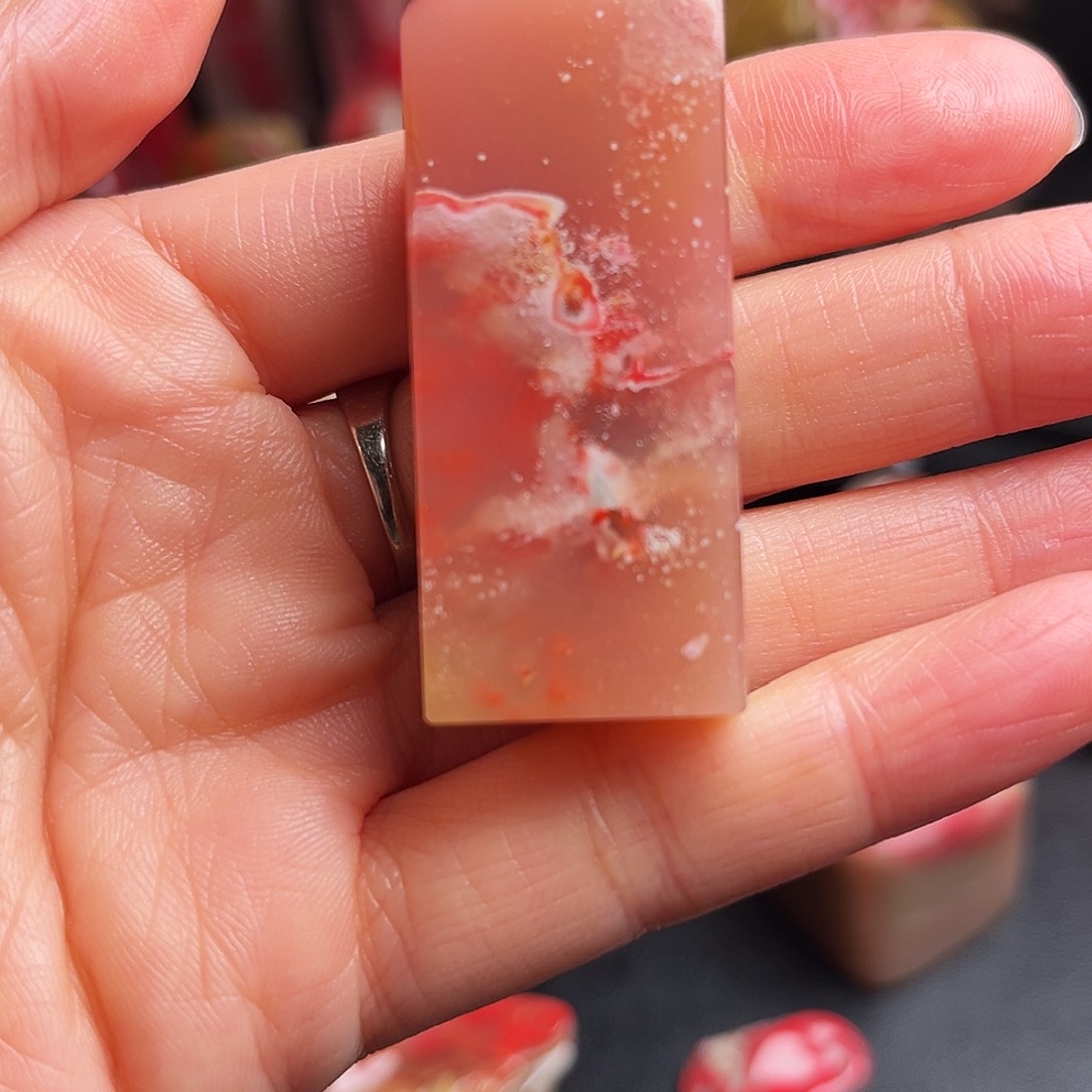 巴林石印石鸡血石扁章