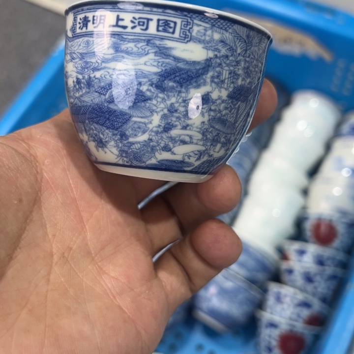 瓷片白清明上河图客杯全品