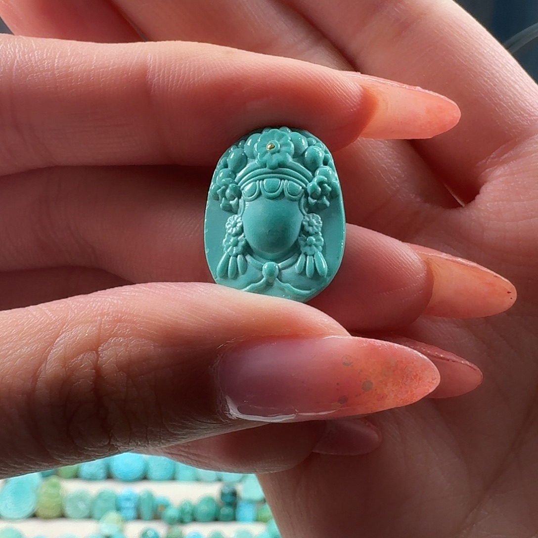 绿松石未镶嵌吊坠(不含链)花旦