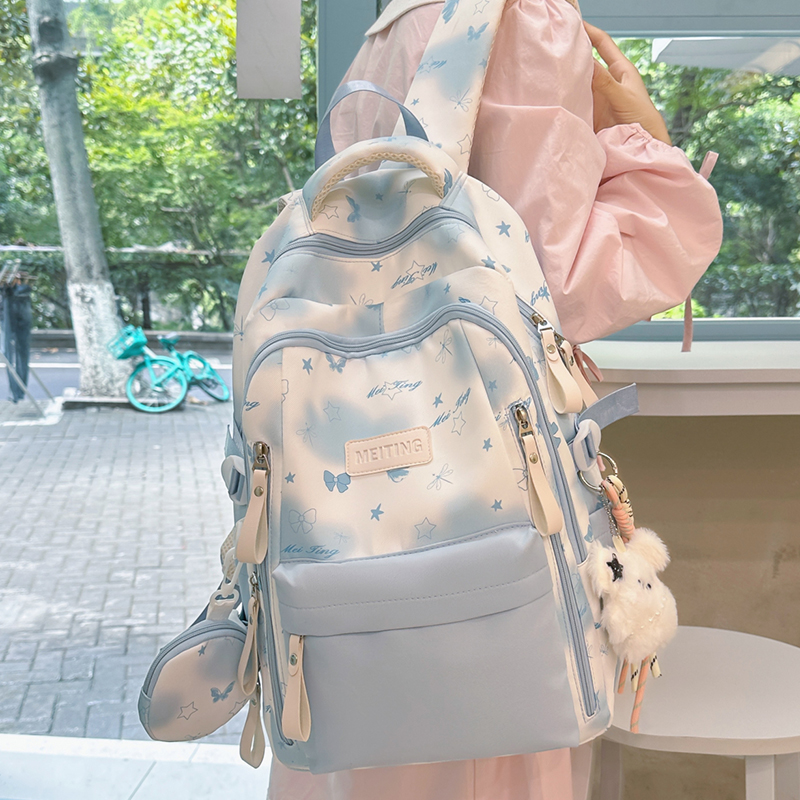 学院风书包女初中生高中学生减负轻便背包韩版小学生高颜值双肩包