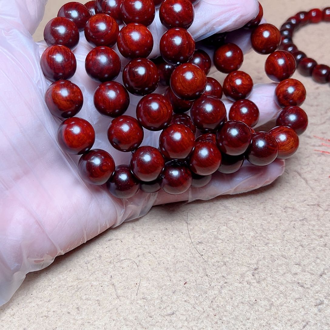 小叶紫檀手串/手链1.5黑飘红顶泥金星高油密毕业款