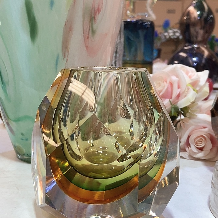 琉璃琉璃花瓶高14口5