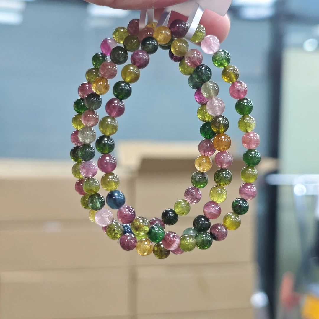 【书记甄选】天然碧玺单圈手链 多样性发一件 约5mm XZ2507