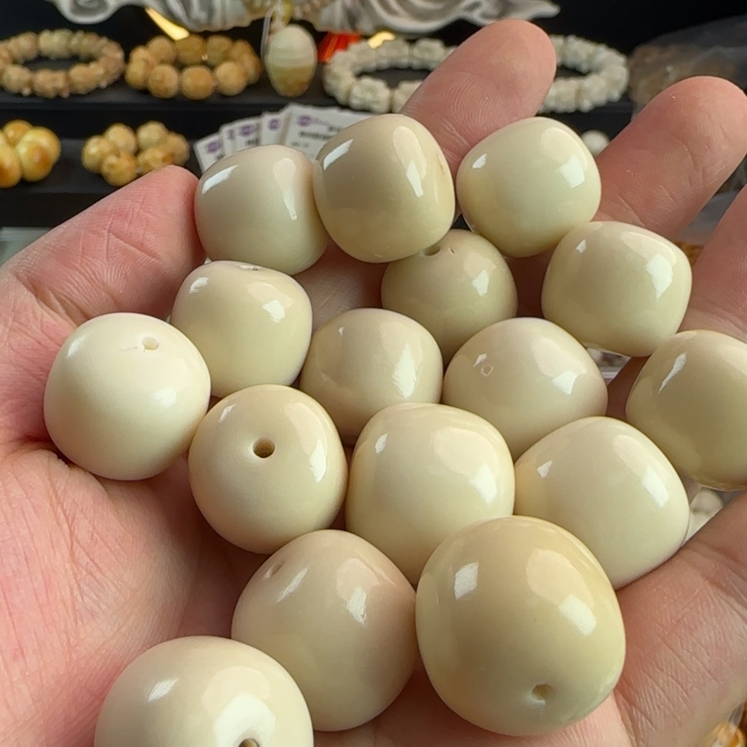 手串菩提根/象牙果微瑕疵白色桶6颗