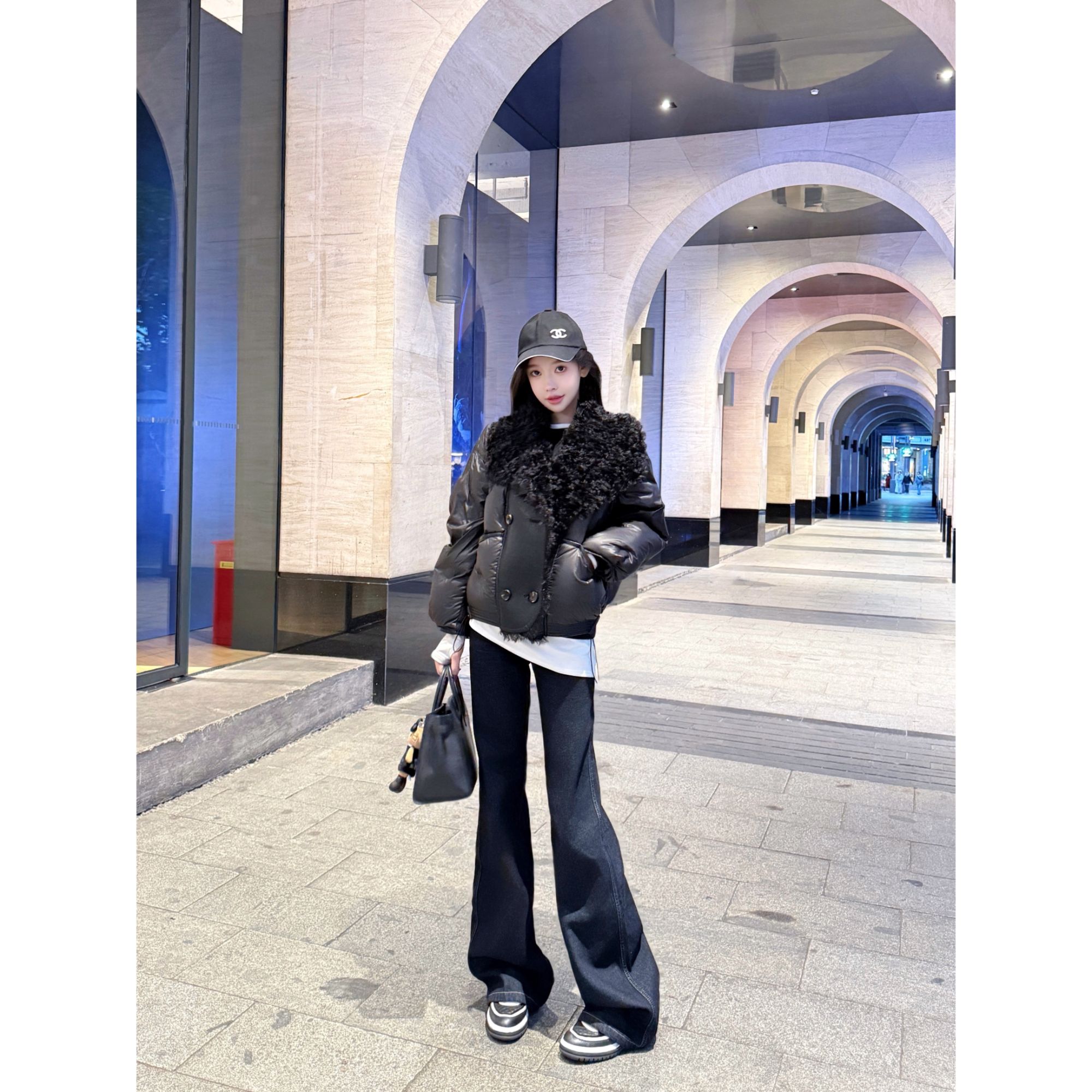 POYZ秋冬显瘦百搭垂感拖地牛仔裤美式复古低腰宽松微喇裤