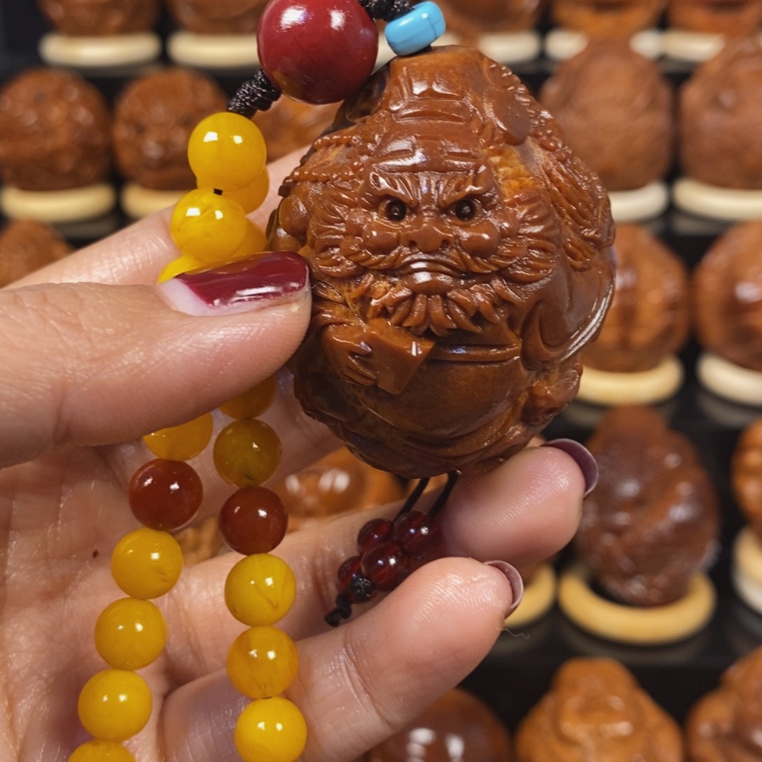 橄榄核吊坠李****回39尺钟馗单颗008