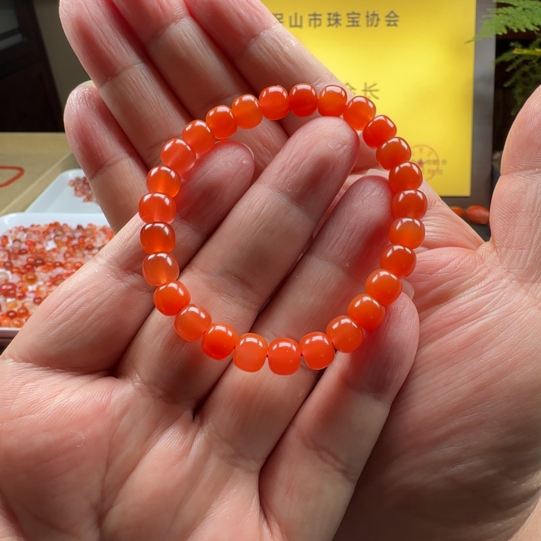南红玛瑙未镶嵌8➕老型手串