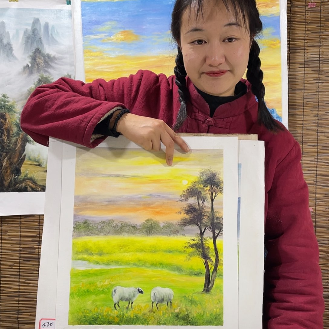 油画薇爽恭喜竞拍成功