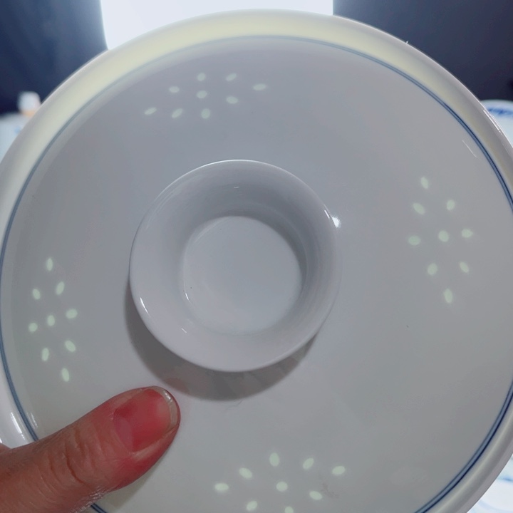 青花玲珑7寸和和气纯白