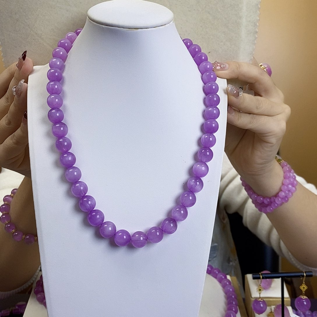 锂辉石紫锂辉高冰收藏级顶配项链11+未镶嵌