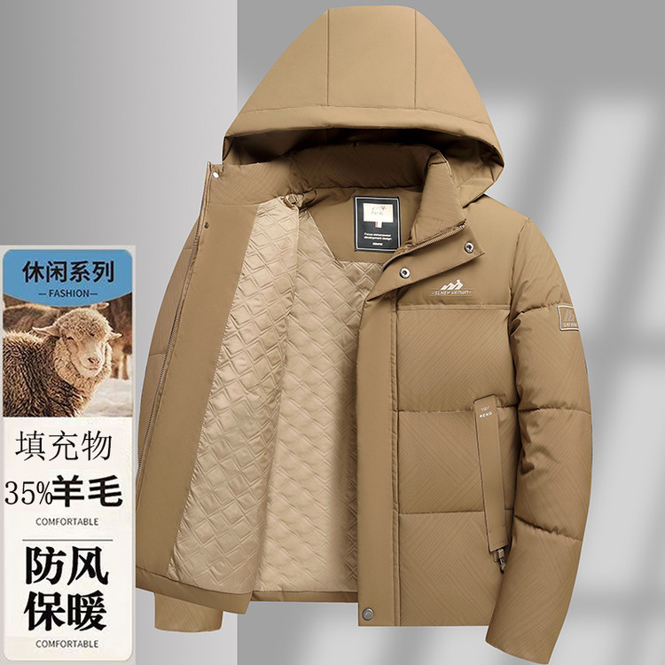 2025新款冬季中年男加棉加厚羊毛棉衣青少年休闲男士棉服爸爸棉袄